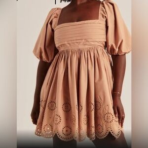Abercrombie & Fitch eyelet mini puff sleeve dress size M